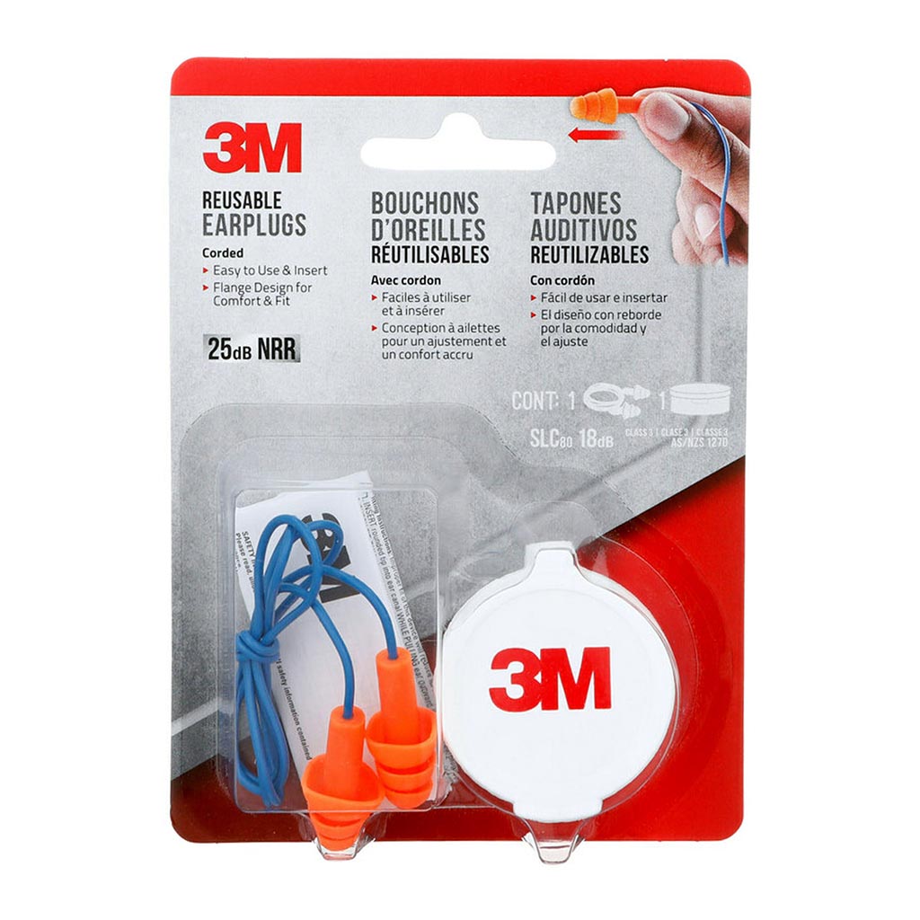 3M Reusable Corded Earplugs