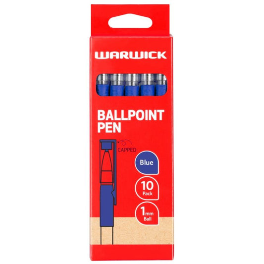 Warwick Pen Ballpoint Capped Medium Box Of 10