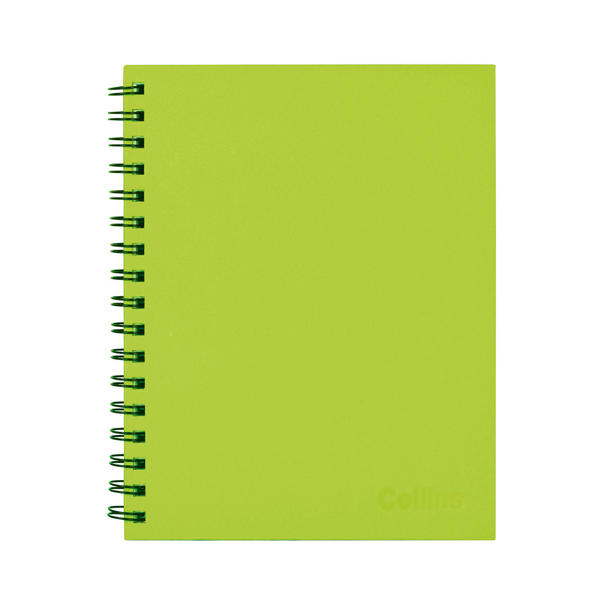 Collins Notebook Wiro 225x175 Lime Green 100 Leaf Side Opening
