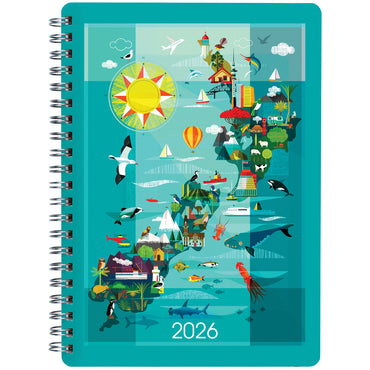 Collins Diary A63 Kiwi Vibe Week to View Even Year