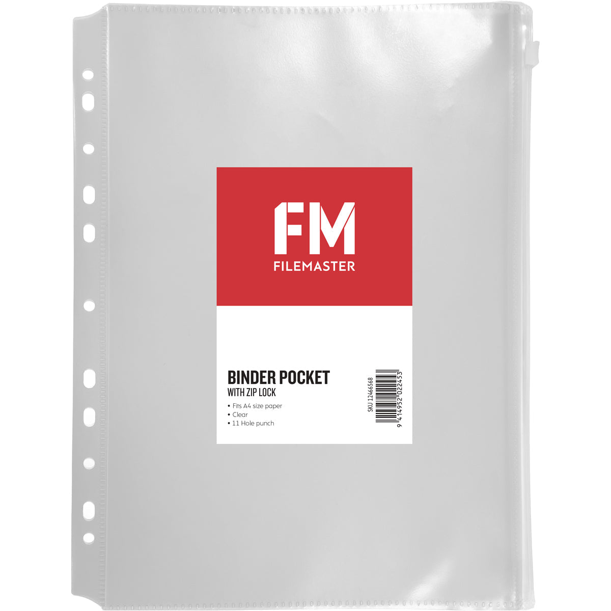 FM Binder Pocket with Zip Lock A4