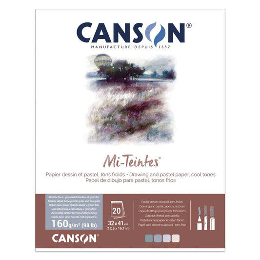 Canson Mi-Teintes 24x32cm 160gsm Cool Tones 20 Sheet Pastel Pad