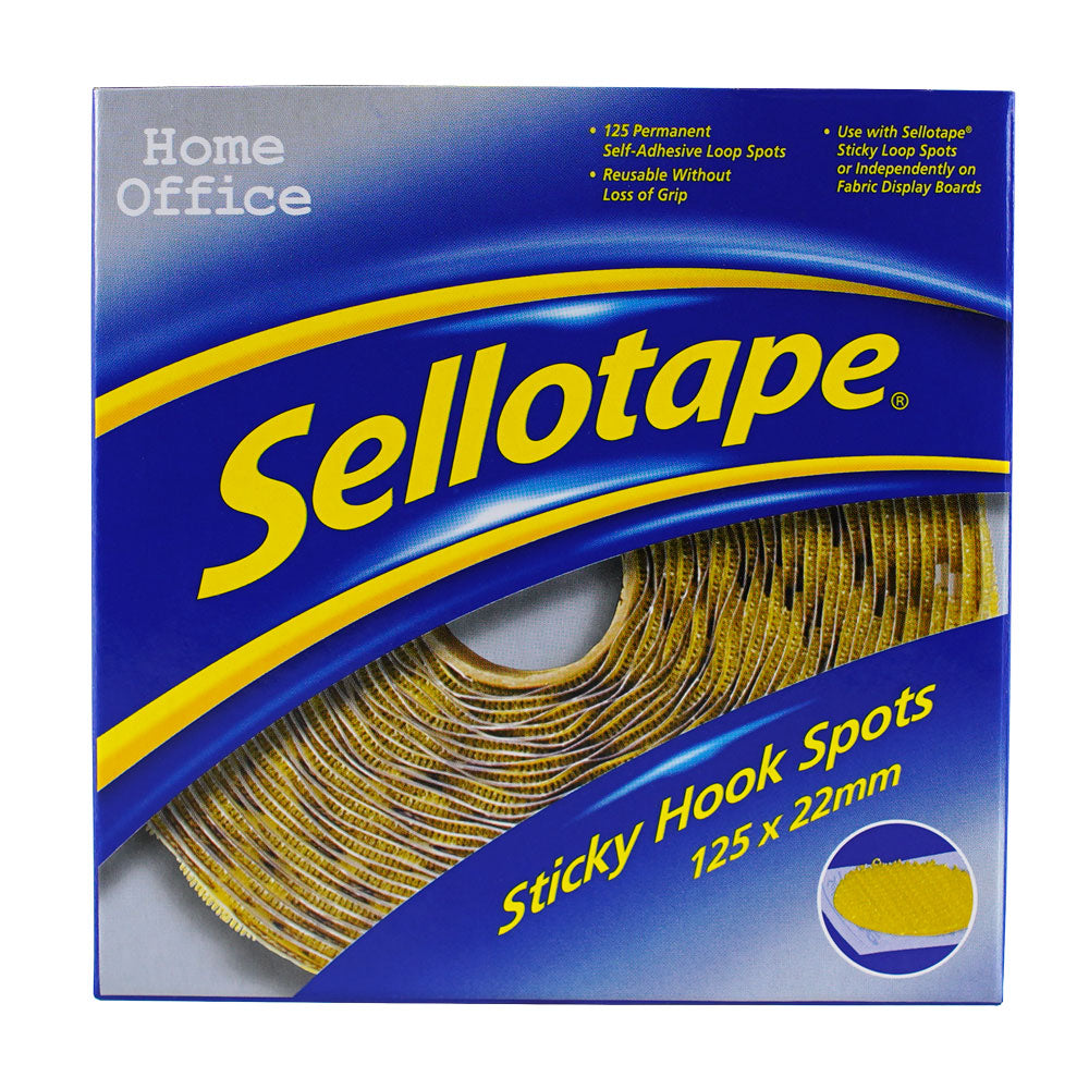 Sellotape Sticky Hook Spots Permanent 22mm Pack Of 125