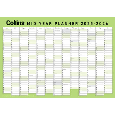 Collins Wall Planner Mid Year Large 2025/2026