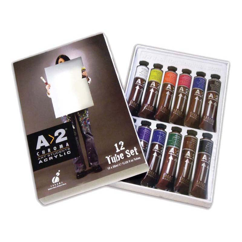 A2 Acrylic Lightfast Heavybody Paints Set of 12 X 20ml