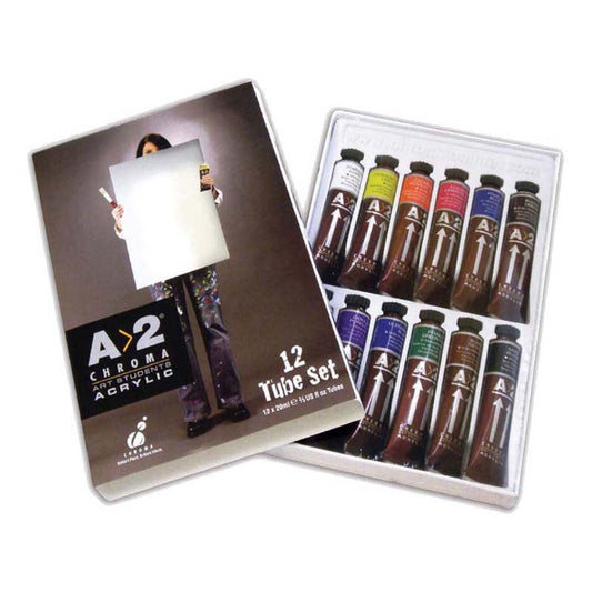 A2 Acrylic Lightfast Heavybody Paints Set of 12 X 20ml