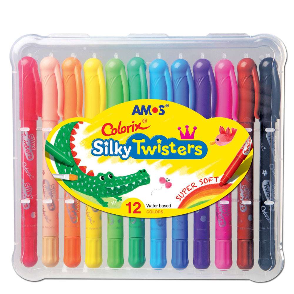 Amos Colorix Silky Twisters Classic Colour Crayons Set Of 12