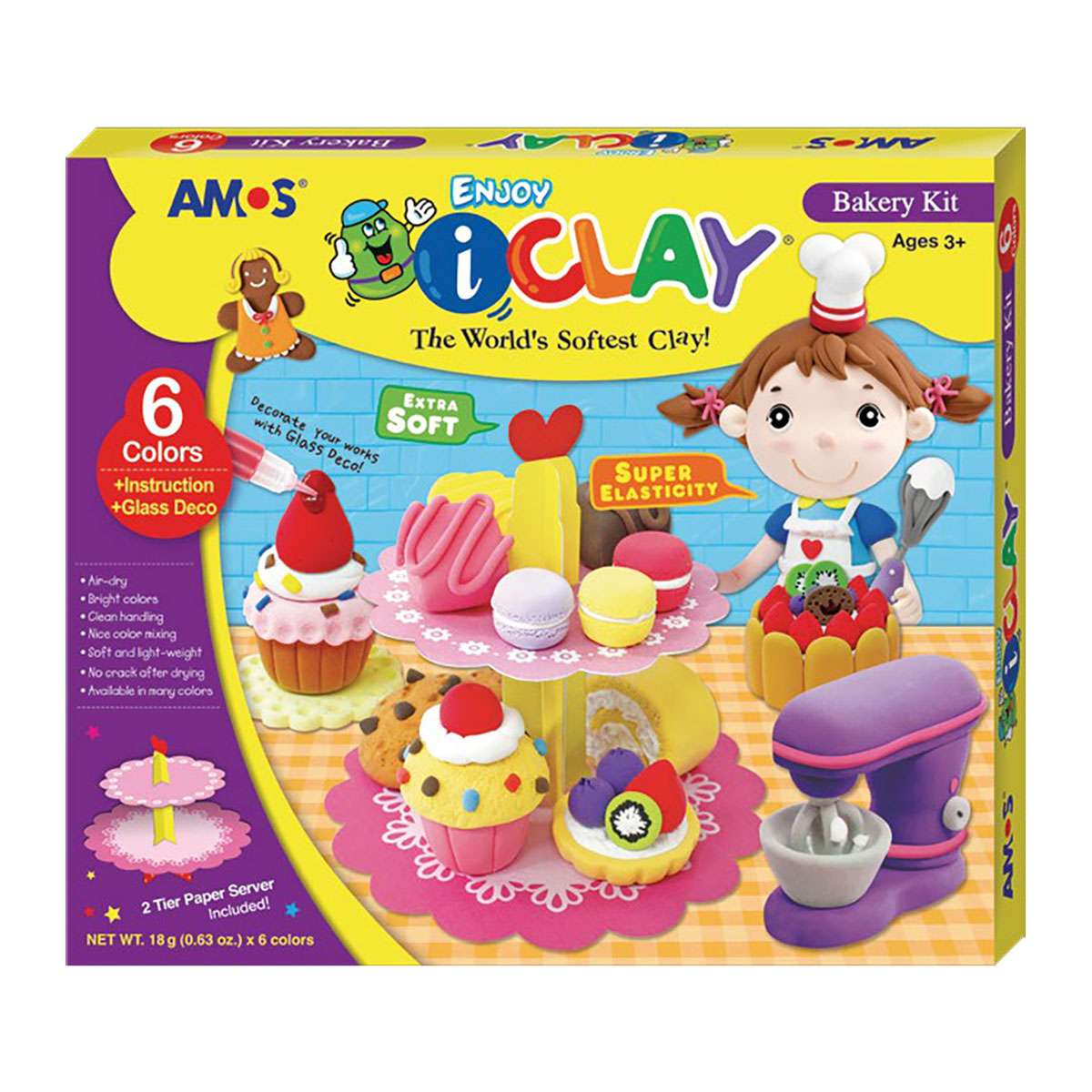 Amos i-Clay 6x18g Bakery Modelling Clay Kit