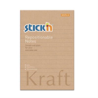 Stick'n Note 101x152mm 100 Sheet Kraft