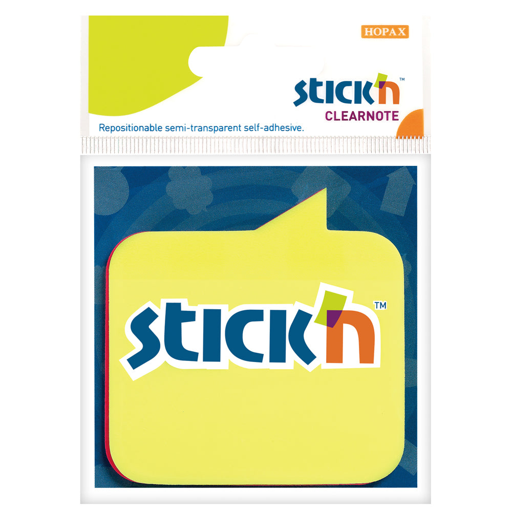Stick'n Clearnote Square Dialogue Lemon Magenta 2 Pack 76x76mm 60 Sheets