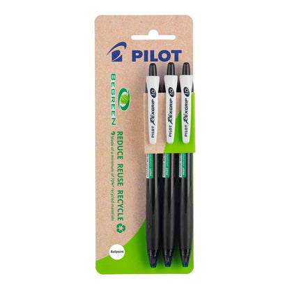 Pilot Begreen Rexgrip Ballpoint Pens Medium Pack Of 3