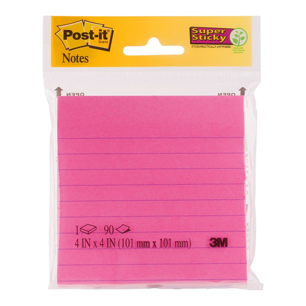 Post-it 4490-SSMX Super Sticky Lined Notes 101x101mm Pack of 90