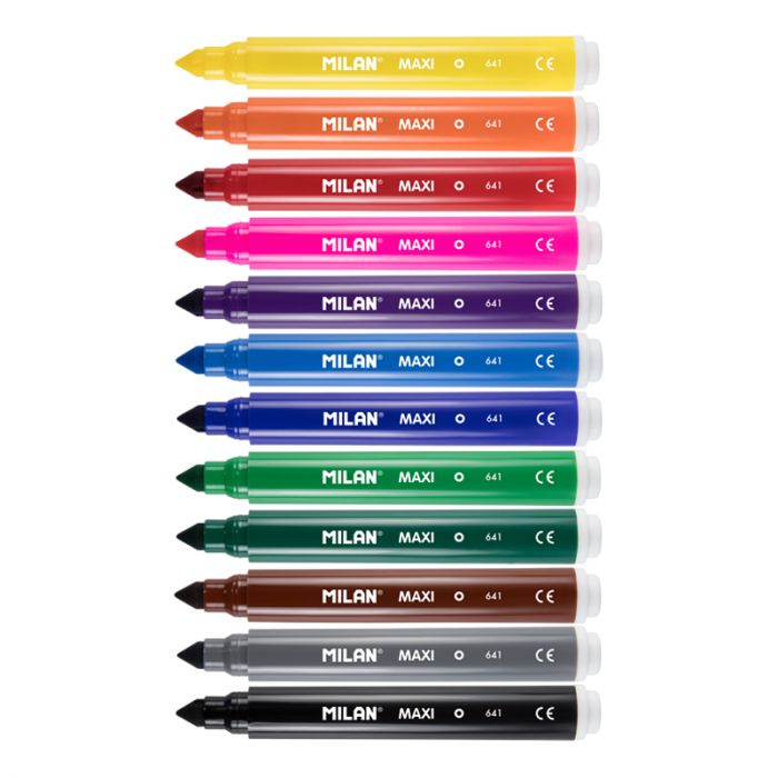 Milan Conic Tip Maxi Assorted Markers Set Of 12