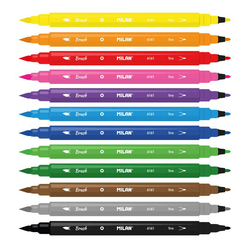 Milan Double Ended Fibre Tip  Markers Set Of 12