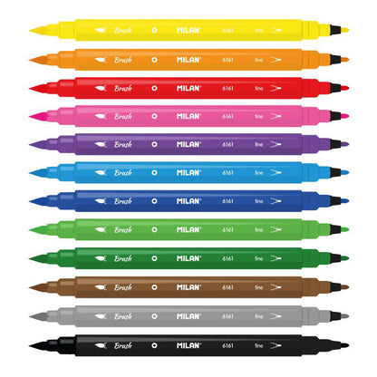 Milan Double Ended Fibre Tip  Markers Set Of 12