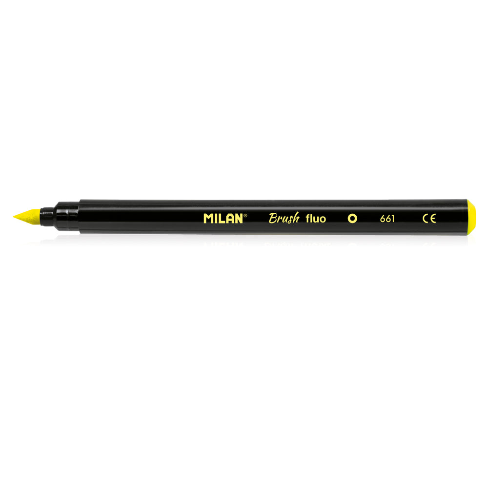 Milan Fluorescent Brush Tip Markers Set of 6