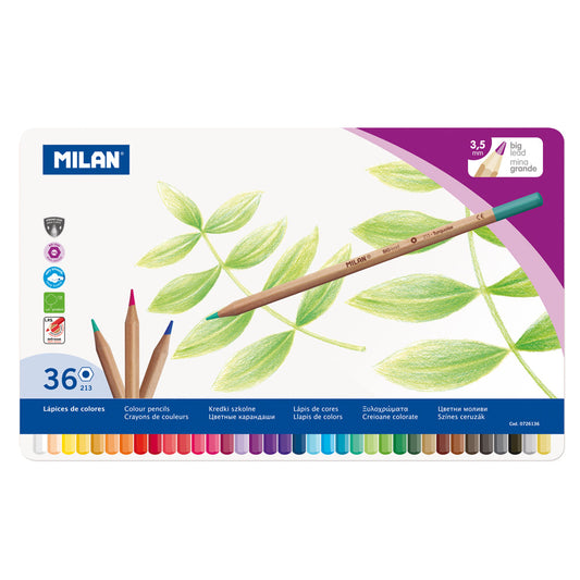 Milan Thick Lead Colouring Pencils Set of 36