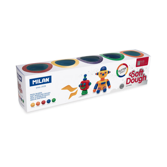 Milan Glitter Colours Assorted Soft Dough Set Of 5