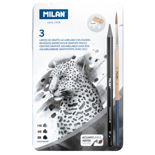 Milan Wood Free Watersoluble Graphite Pencils Set of 6