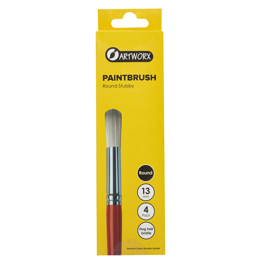 Artworx Stubby Round 13mm Paint Brushes Set of 4