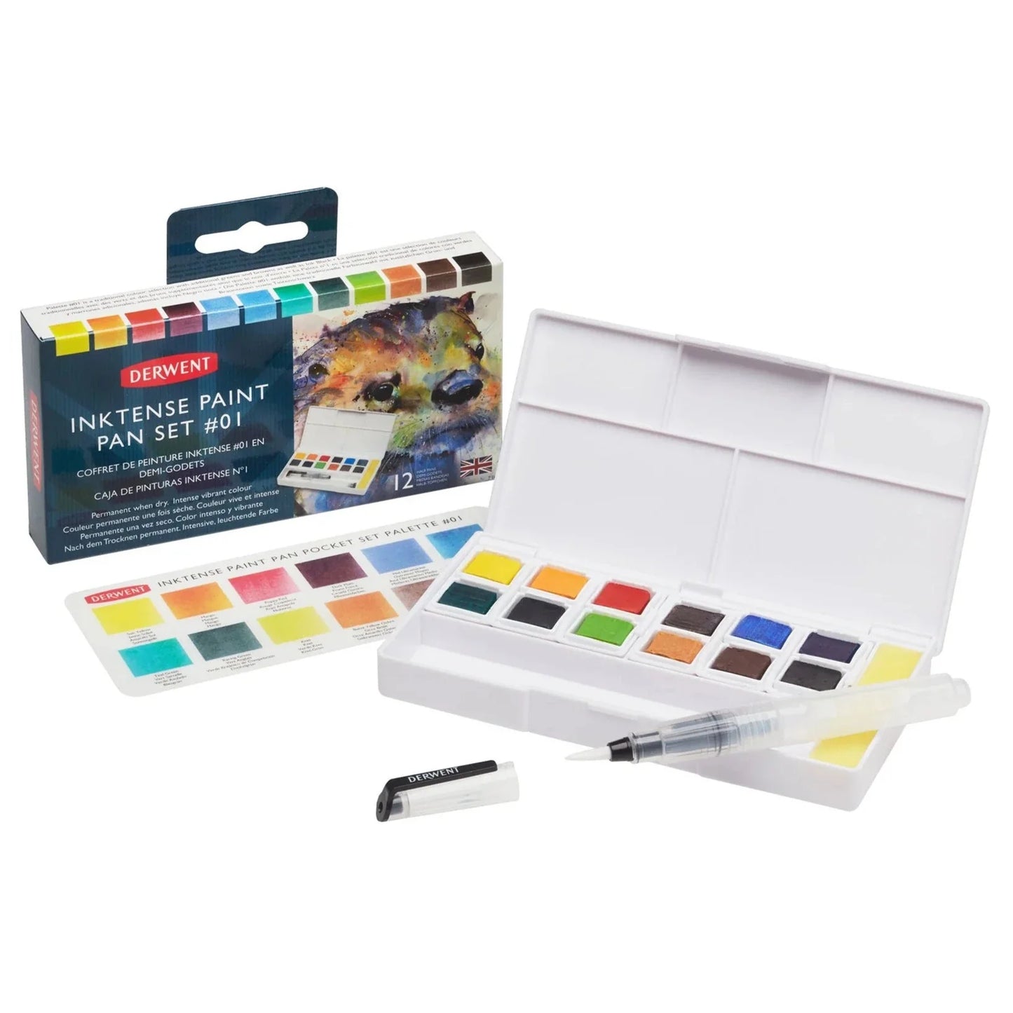 Derwent Inktense 12 Pan Paint Palette 1