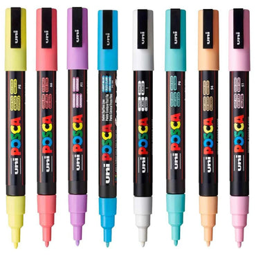 Uni Posca PC-3M 0.9-1.3mm Soft Colour Markers Set of 8