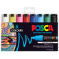 Uni Posca PC-8K 8.0mm Bold Chisel Tips Assorted Markers Set of 8