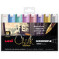 Uni 8.0mm Bold Chisel Tip Metallic Chalk Markers