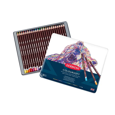 Derwent Coloursoft Pencils Tin of 24