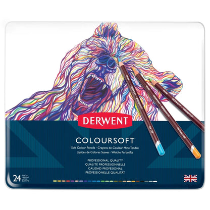 Derwent Coloursoft Pencils Tin of 24