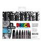 Uni Posca Black Assorted Tip Markers Set of 8