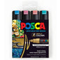 Uni Posca PC-8K 8.0mm Bold Chisel Tips Metallic Markers Set of 4
