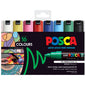 Uni Posca Marker 4.5-5.5mm Bold Bullet 16 Pack Assorted PC-7M