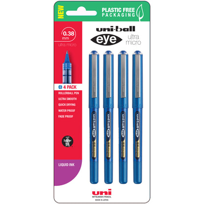Uni Eye 0.38mm Ultra Micro Capped Pens Set of 4