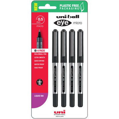 Uni Eye 0.5mm Micro Capped Pens Set of 4