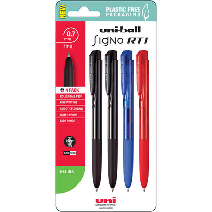 Uni Signo RT1 0.7mm Assorted Retractable Pens Set of 4