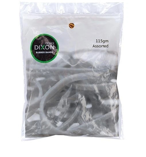 Dixon Rubber Bands 115gm Assorted Colours