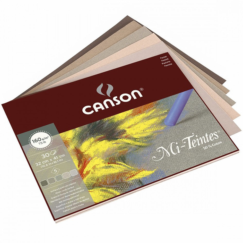 Canson Mi-Teintes 32X41cm 160gsm Greys 30 Sheet Pad