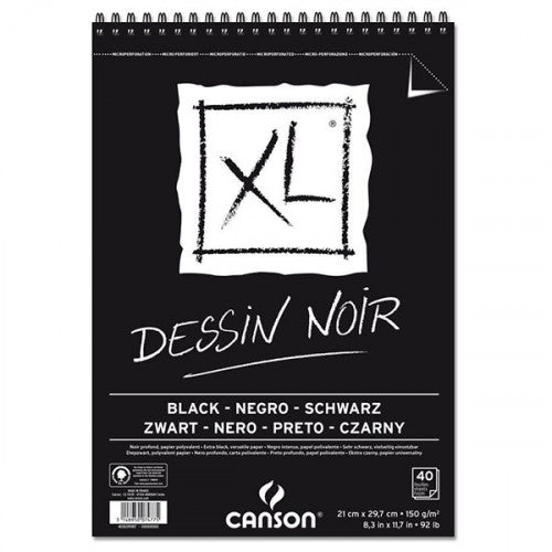 Canson XL Black 150gsm 40 Sheet Pads
