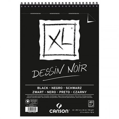 Canson XL Black 150gsm 40 Sheet Pads