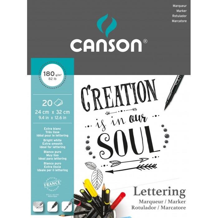 Canson Lettering 180gsm 24x32cm Pads