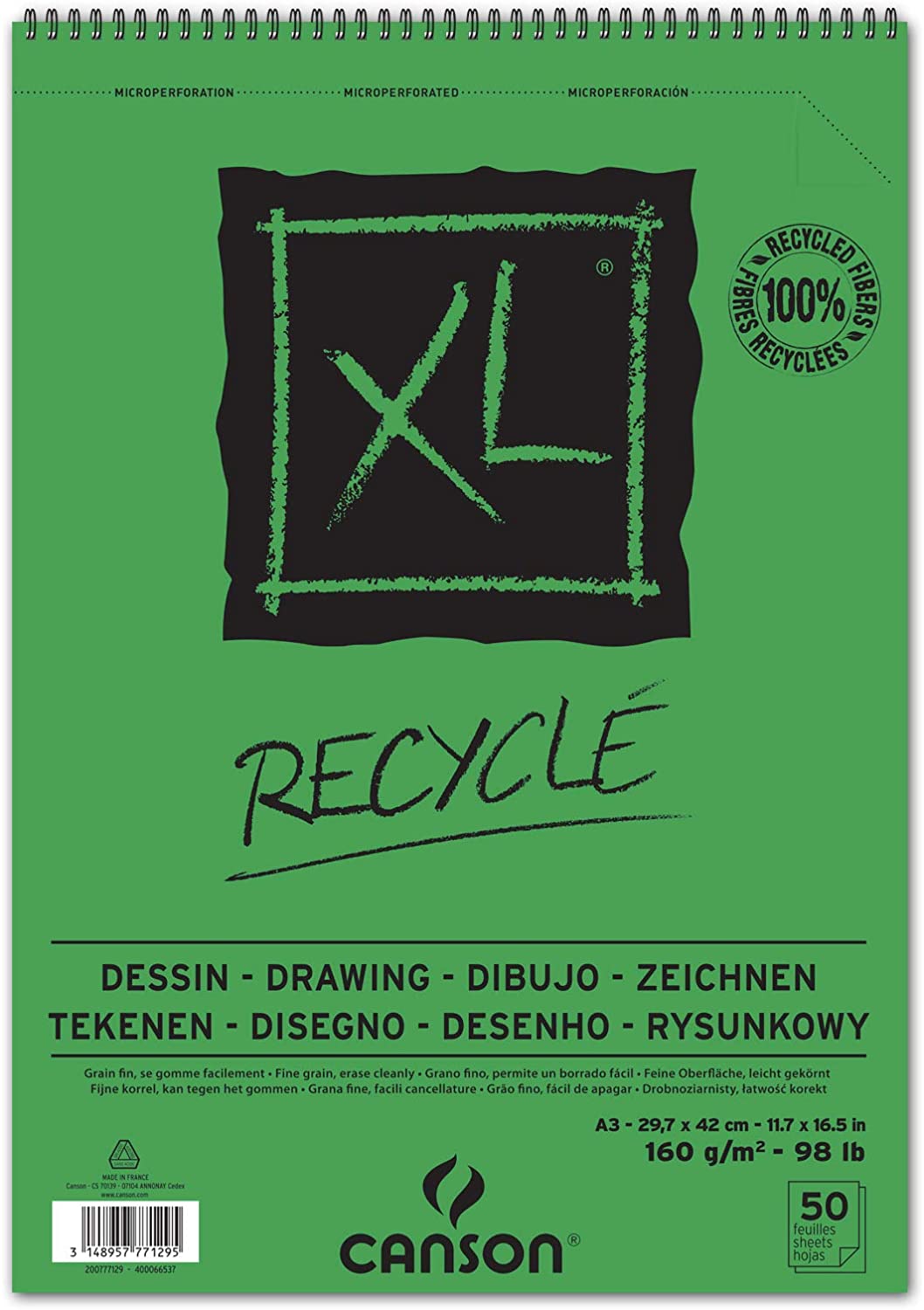 Canson XL Recycled 160gsm 50 Sheet Sketch Pads
