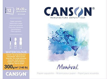 Canson Montval 300gsm 12 Sheet Watercolour Pads