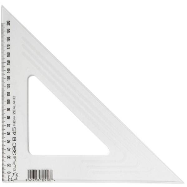 Taurus Set Square 21cm Longest Side 45 Degree Taurus Straight Edge