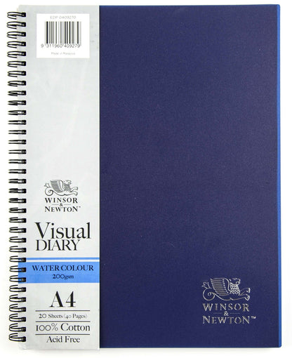 Winsor & Newton Spiral A4 200gsm 20 Sheet Blue Visual Diary