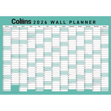 Collins Wallplanner A2 Laminated Even Year
