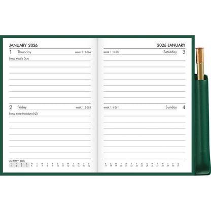 Collins Diary A72PP Green With Pencil Even Year