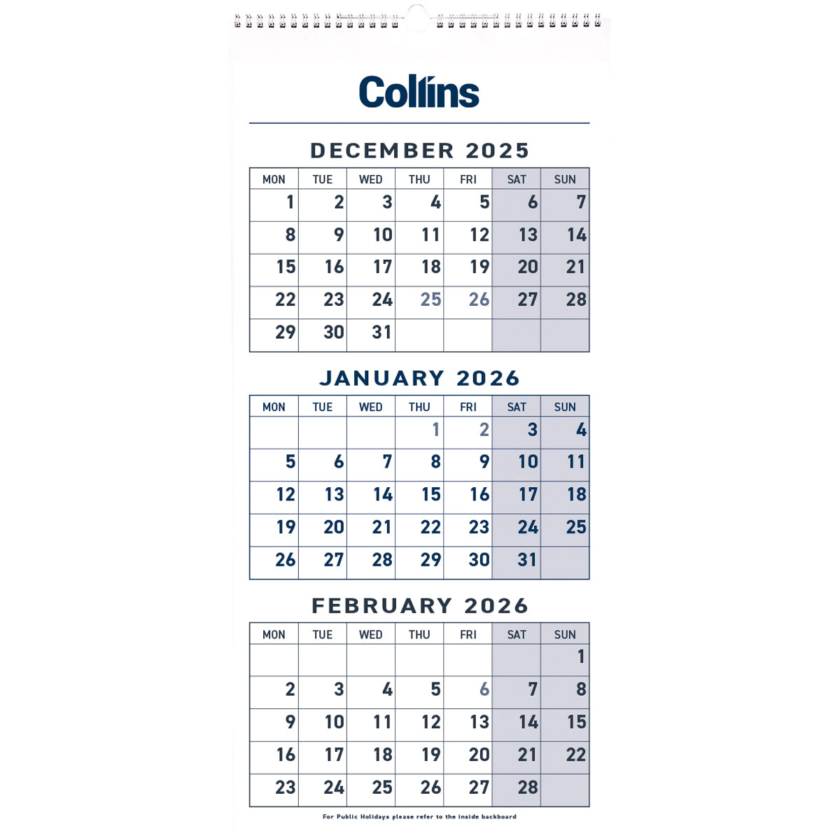 Collins Calendar Three Month To View Wiro Even Year
