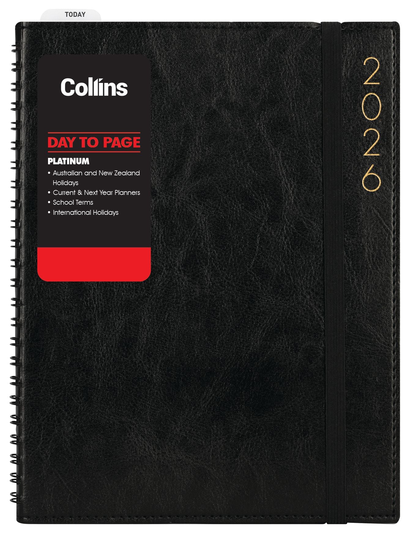 Collins Platinum A51 Day to Page Diary Black Wiro Even Year