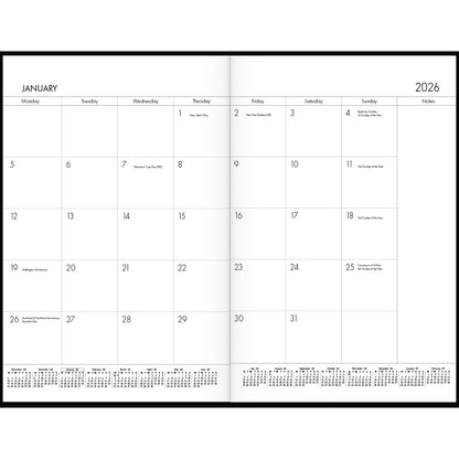 Collins Diary Planner Monthly A4 PVC Cover Black Even Year